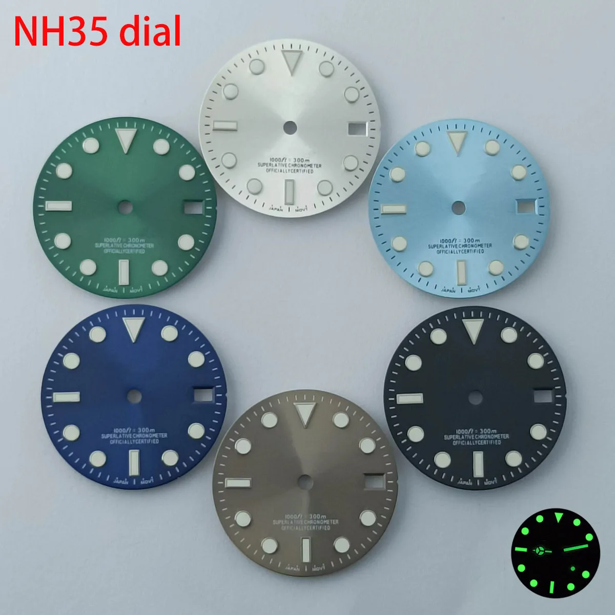 

Зеленый циферблат для часов NH35 NH36, 28,5 мм, циферблат для часов NH35 NH36, аксессуары для часов, инструмент для ремонта часов