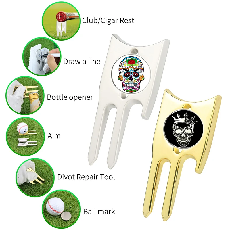 Golf Divot Repair Tool with Ball Marker 2