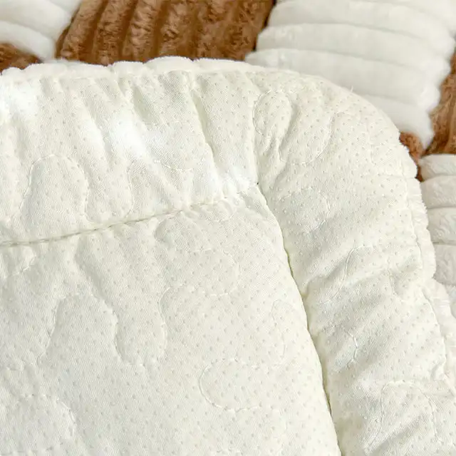 Cream-coloured Large Plaid Square Pet Carpet Bed Sofa Cover Plush bedside  floor mat anti-skid rectangular Mantou mat bedroom - AliExpress