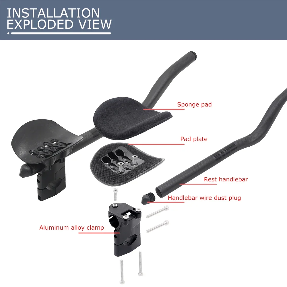 Full Carbon Rest Triathlon Bicycle Time Triathlon Handlebars Aero Track Bike TT Bar Internal Cable 0/15 degree 420mm HB088 (0°) Full Carbon Rest Triathlon Bicycle Time Trial Handlebars