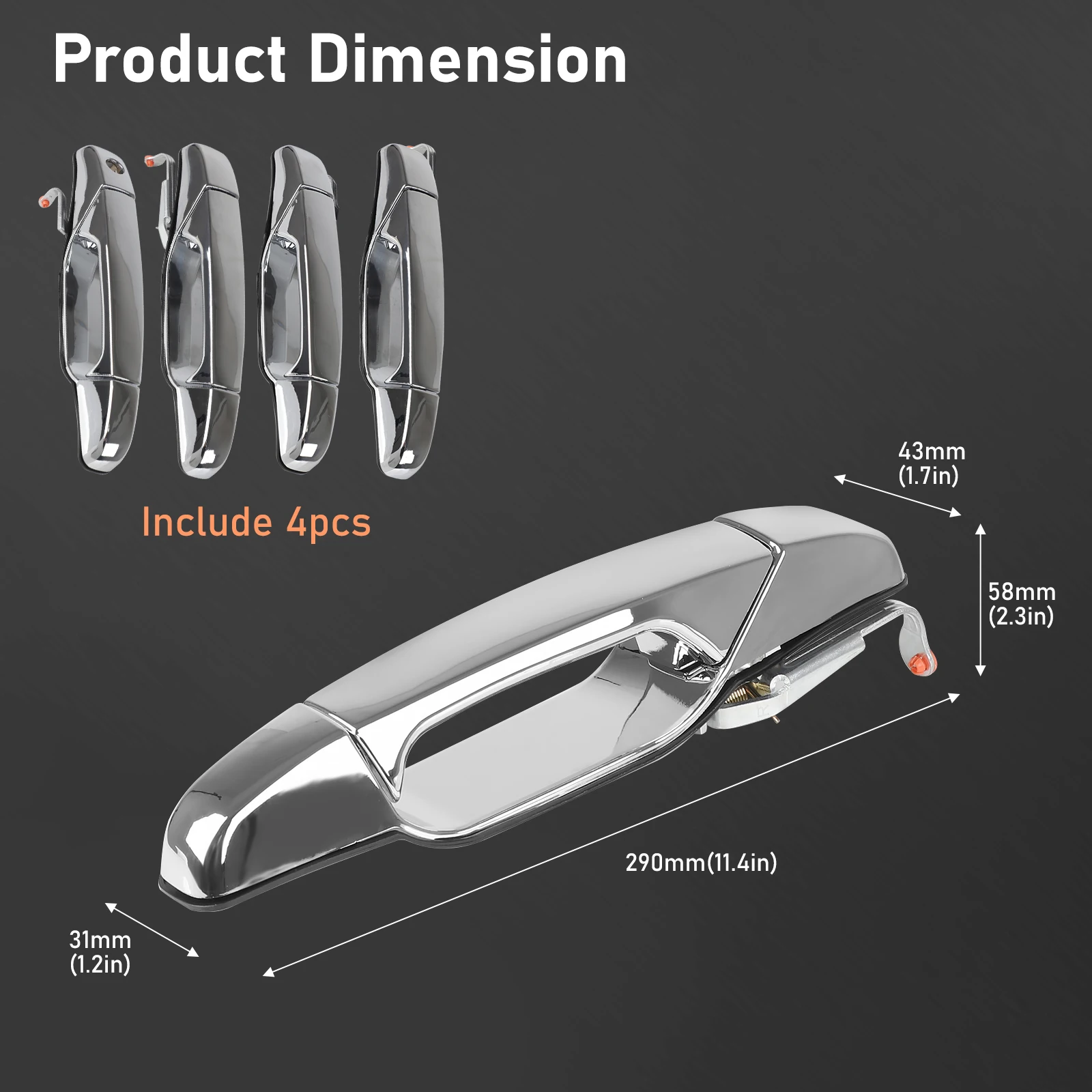Maniglia Esterna Cromata Per Porta Auto - Adatta Per Cadillac Escalade, Chevy Avalanche, Silverado, GMC Sierra, Yukon E Altri Pickup SUV