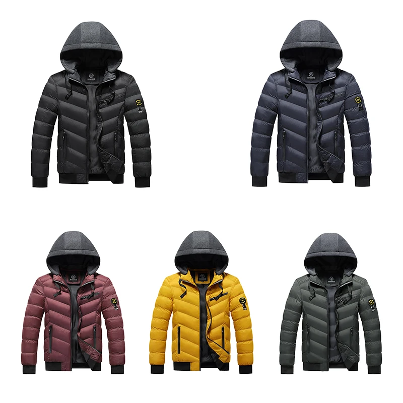 Winter Men Warm Jacket Waterproof Hooded Thick Parkas Jakcet Coat Autumn Mens Casual Solid Windproof Outwear Parkas Jacket Male