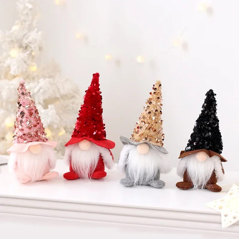 

Sequin Santa Claus Doll Christmas Tree Pendant Decoration Natal Noel Decorated Christmas Decorations 2024 New Year Gift for Kids