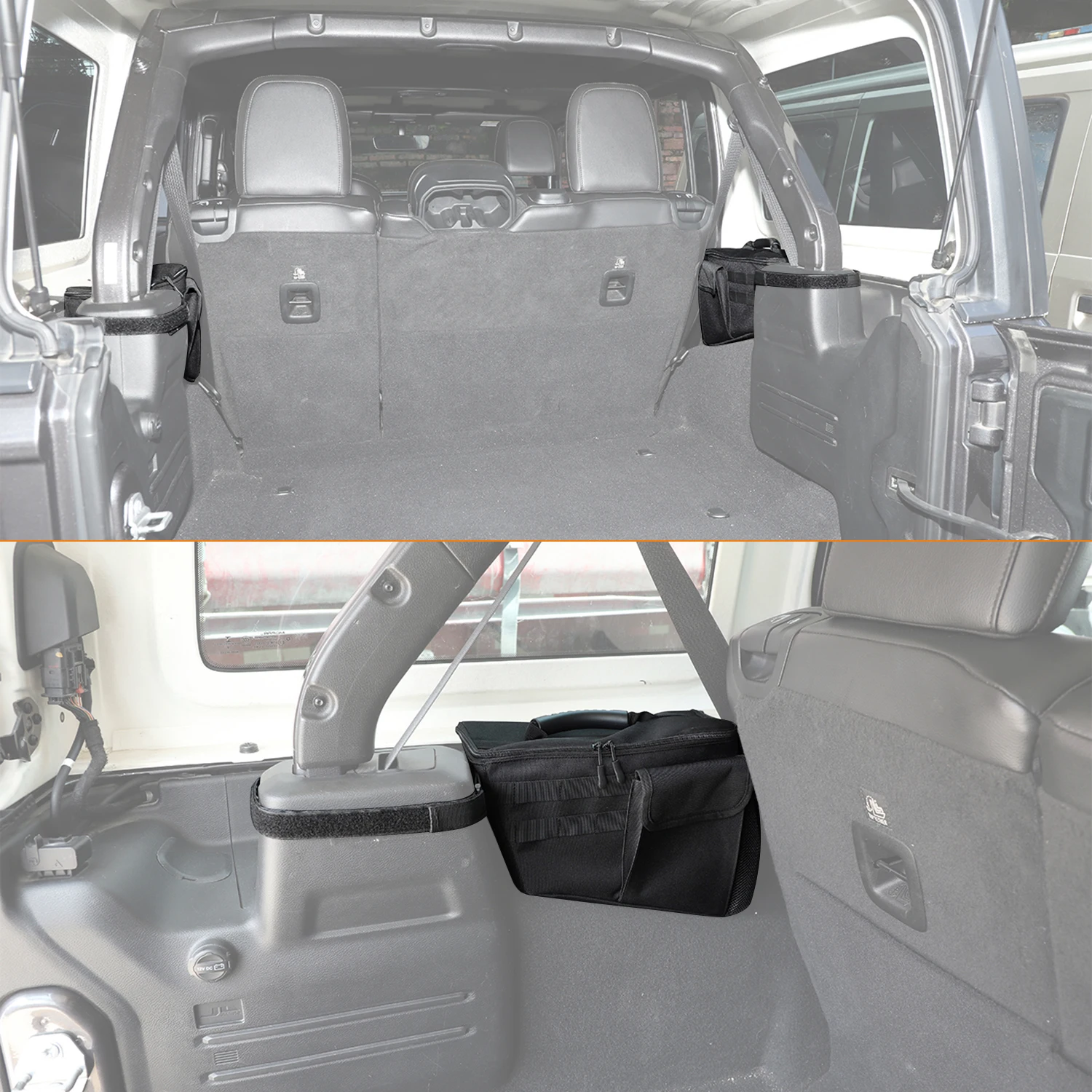 RT-TCZ Borsa Portaoggetti Laterale Per Jeep Wrangler JK 2 Porte (2007-2017) – 2 Pezzi In Tessuto Oxford 600D - 2
