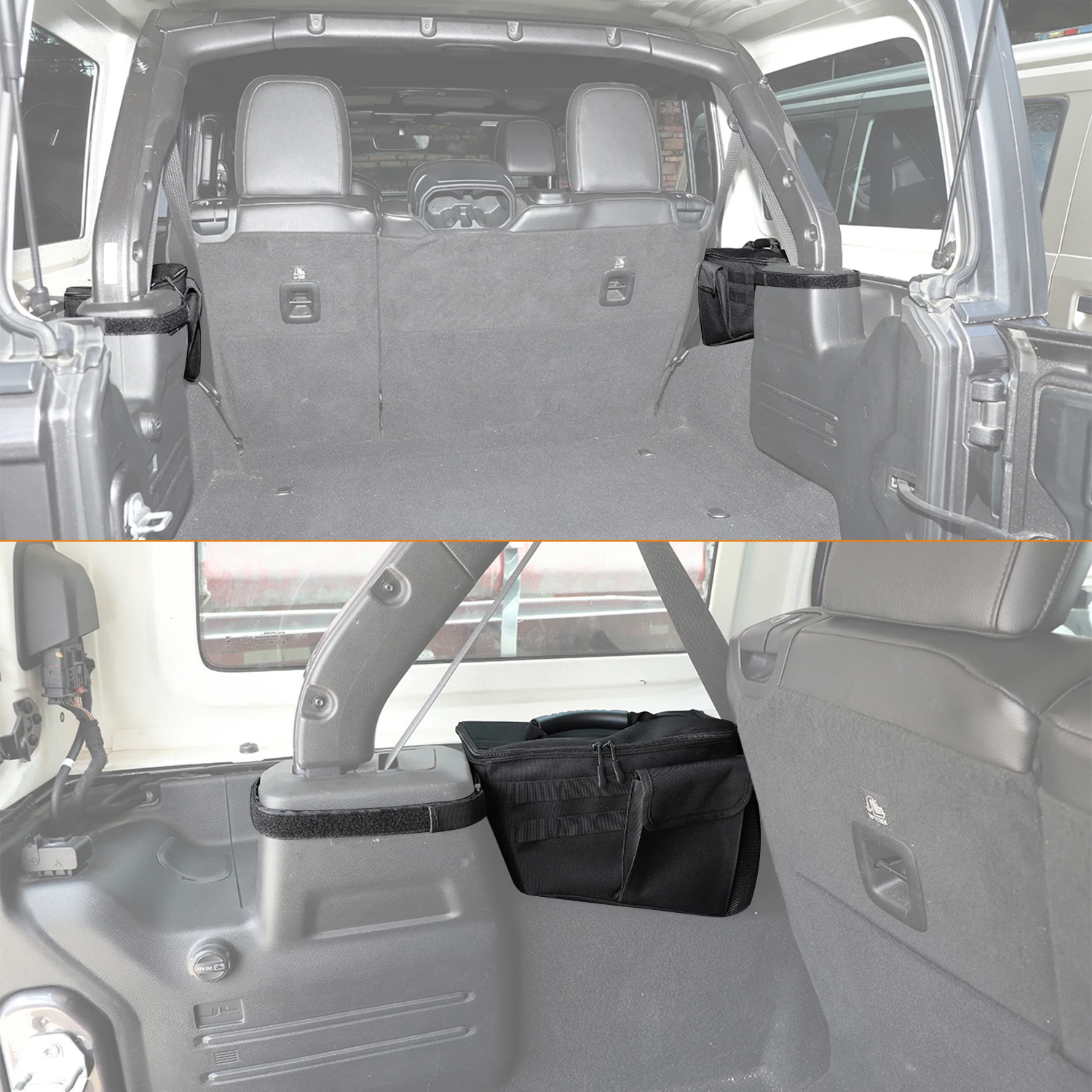 Sac de Rangement Latéral de Coffre pour Jeep Wrangler JK JL 4 Portes 2007-2024,  Accessoires d'Nikde Voiture