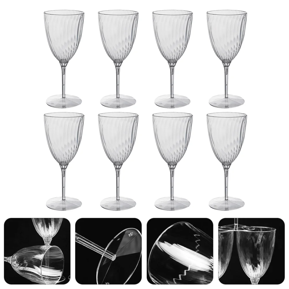 Red Glasses Disposable Plastic Flutes Cocktail Goblet Drinking Wedding Party Bar