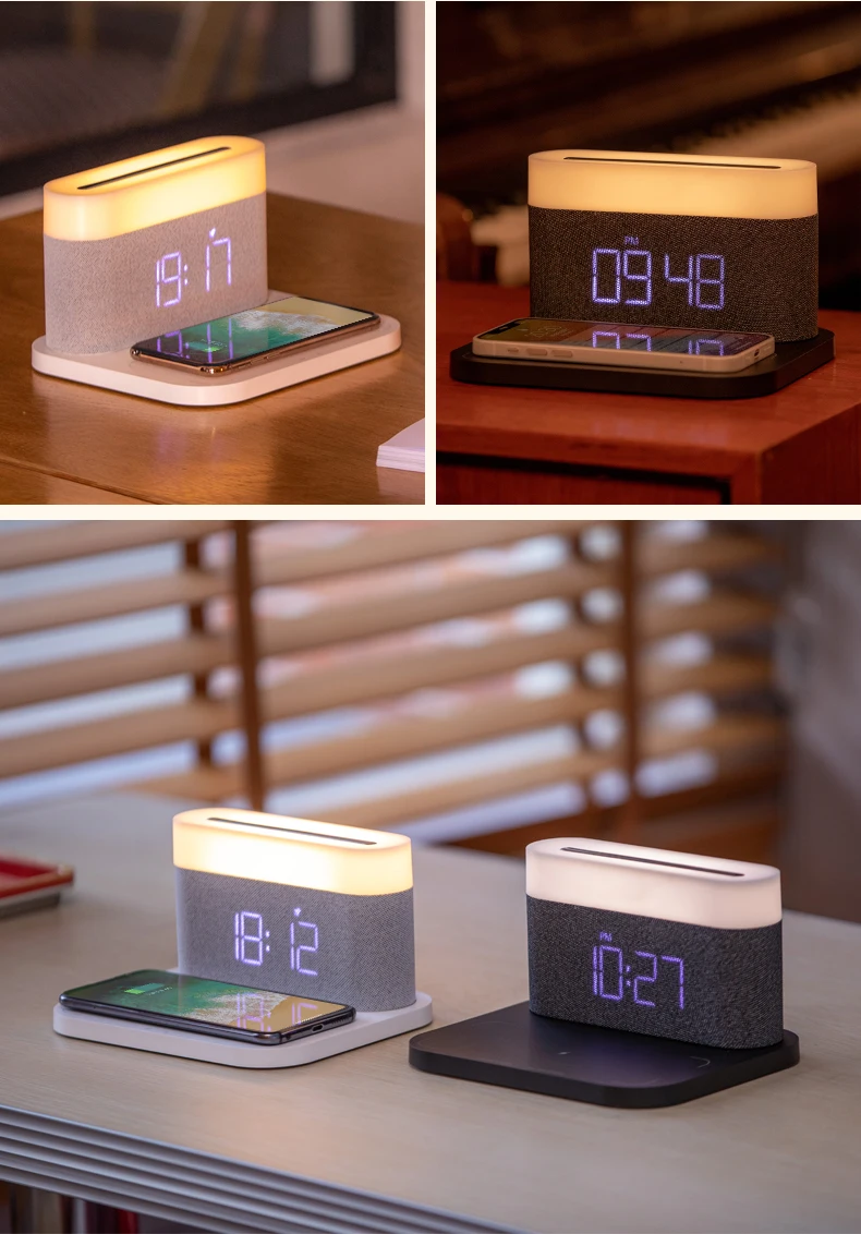 Upgraded 15W Fast Wireless Charging Lamp Digital Alarm Clock Handheld Magnetic Night LED for IPhone 13 12 11 Dock Station