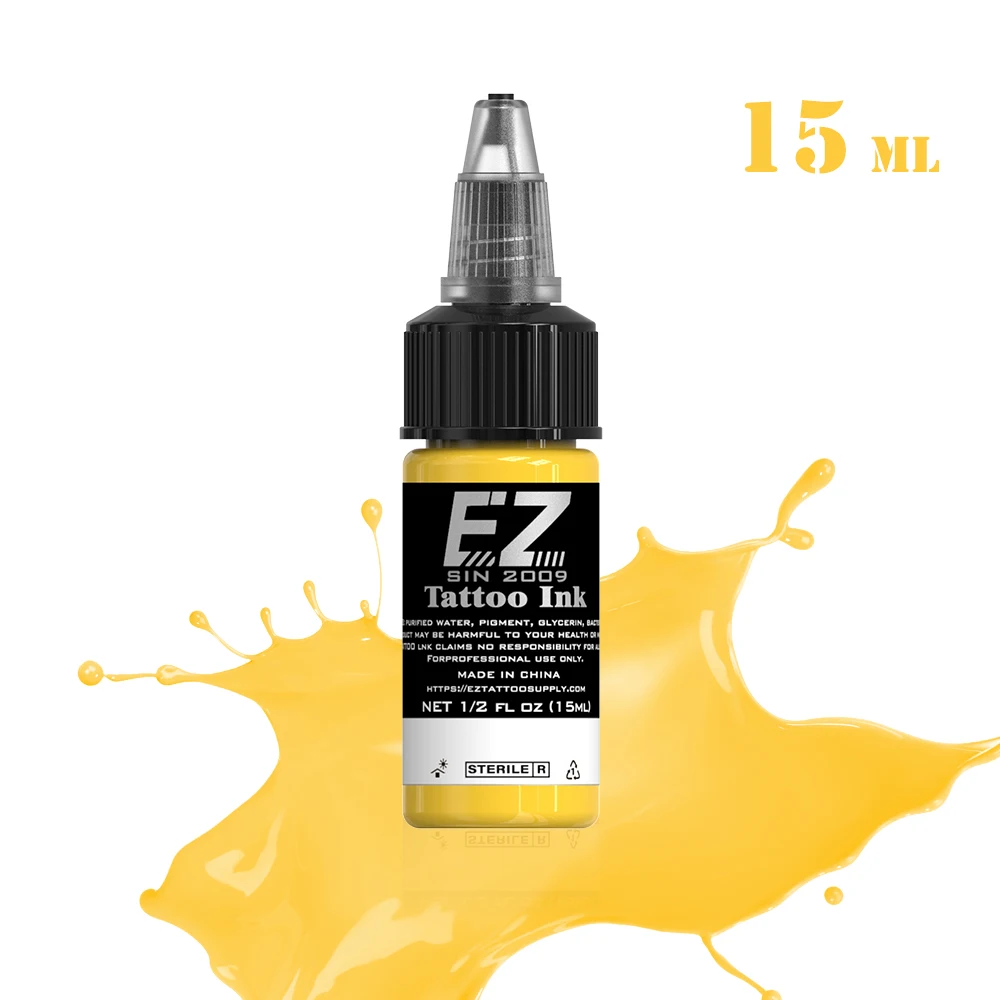 EZ Tattoo INK 25 Colors  1/2 oz 15ml/Bottle Tattoo Inks Pigment Kit for 3D Makeup Beauty Skin Body Art 3