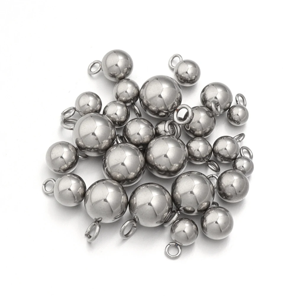 10-20 teile/los Solide Edelstahl Kugel Perlen Charms Anhänger für Schmuck Machen DIY Schmuck Ohrringe Erkenntnisse Armbänder Liefert – Detail 6