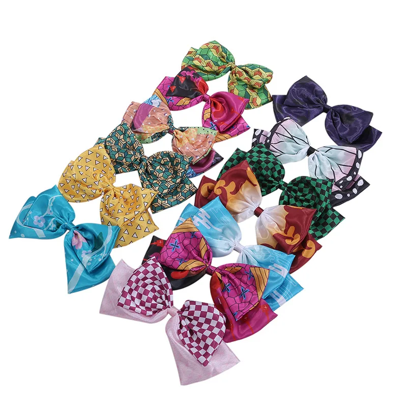 Hair clips Anime Cosplay Bow Hair Clips Accessories Shinobu Nezuko Tanjirou Headwear Women Girls