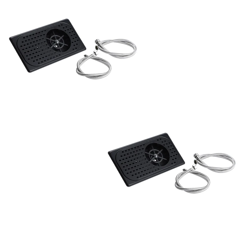 

2X Pitcher Rinser Stainless Steel Bar Glass Rinser For Sink, Cup Washer Spray Rinser For Hotel Cafe Restaurant Black