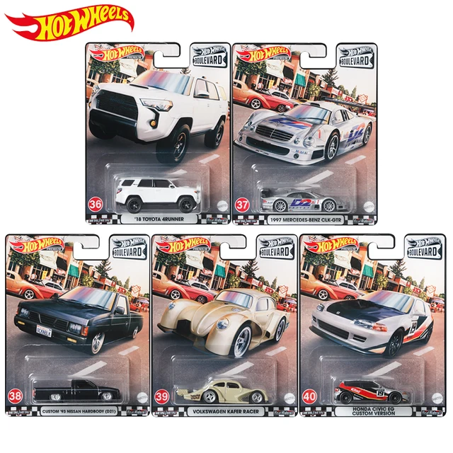 2021 Hot Wheels boulevard 8 Toyota 4Runner Benz CLK-GTR Nissan Hardbody Volkswagen Kafer Racer Honda Civic 1:64 DieCast Car Toy 1