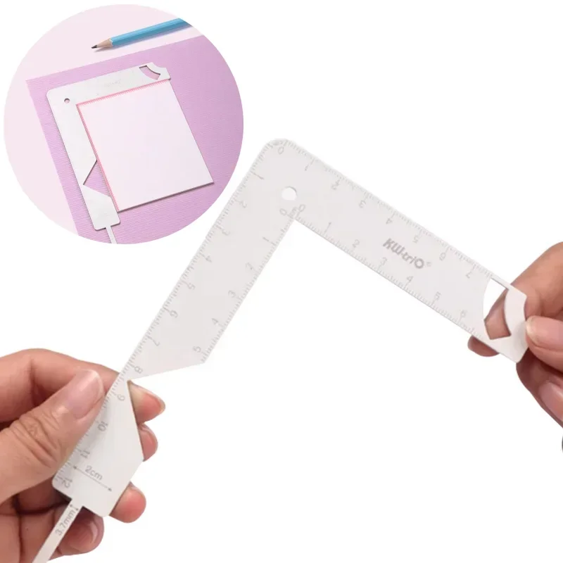 5-in-1 Book Cover Guide Stainless Steel Metal Bookbinding Cover Tool for Scribe Marking Album Notebook Scrapbooking Gauge Ruler bookbinding tool