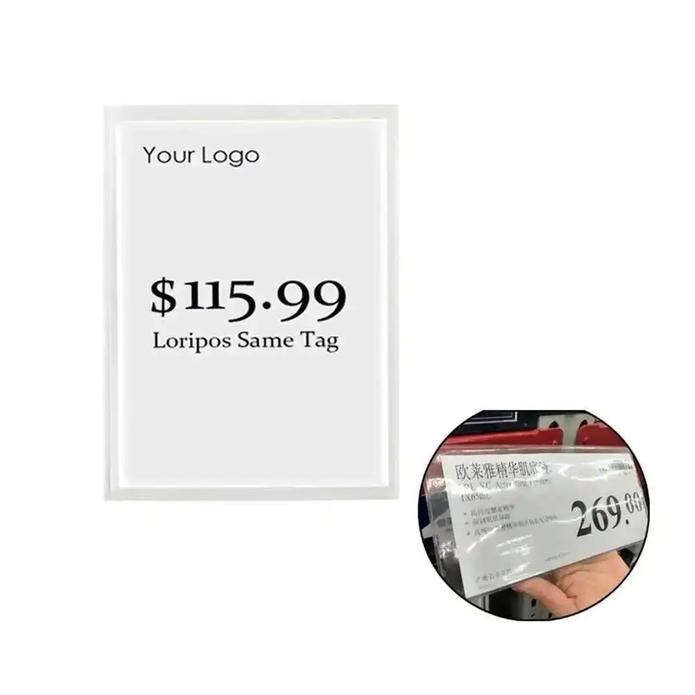 Clear Soft Plastic Paper Price Tag Sleeve Shelf Talker Qr Scanner Label Cover Pouch Bag Self Adhesive Magnetic Tape for Choice