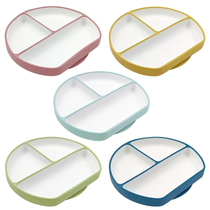 

Toddler Suction Plate 3-Divided Baby Plate Silicone Dishware Dishwasher Safe