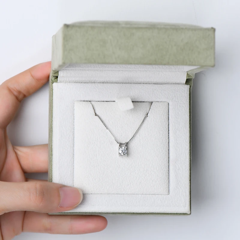 

Женское ожерелье из серебра 100% пробы, с муассанитом, 5 мм