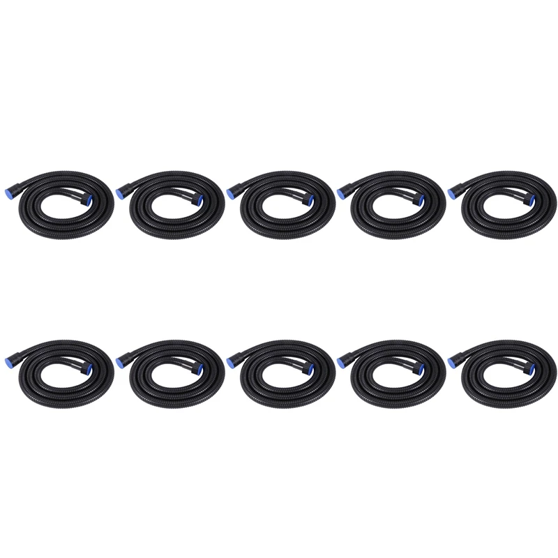 

10X Black Shower Hose 150Cm Stainless Steel Shower Tube Flexible Gold Bathroom Hose Plumbing Glossy