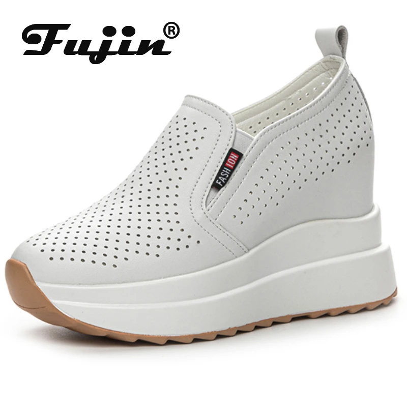 Fujin 10cm 여성 여름 통기성 캐주얼 샌들 플랫폼 웨지 패션 인 화이트  가..