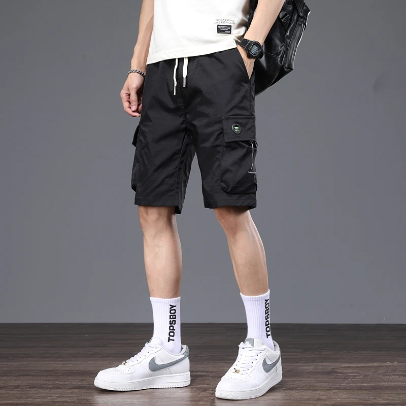 

Men's Summer Casual Cargo Shorts Homme Oversized Basketball Shorts Sport Fitness Running Solid Color Shorts Male Clothes C113