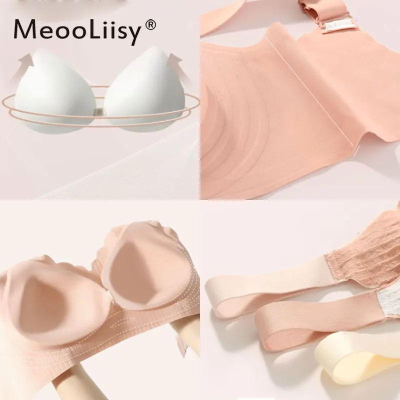 MeooLiisy One-Pieces Seamless Plus Size XXL Vest Bras for Women Minimizer No Wire Push Up Brassiere Sports Yoga Underwear