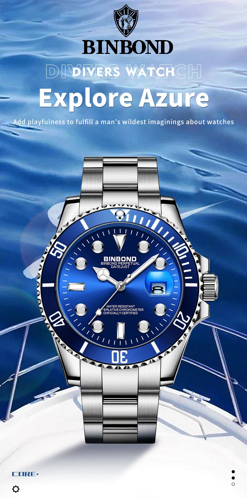 BINBOND B920G Men's Watch description image
