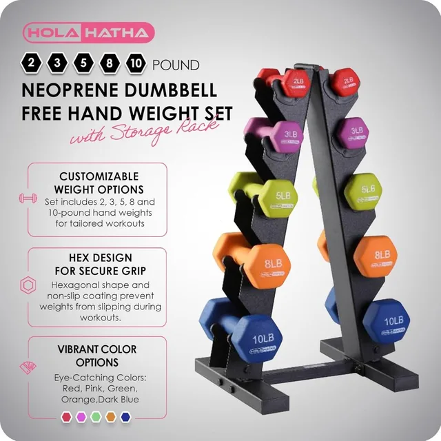 Neoprene Dumbbell Set with Rack 2