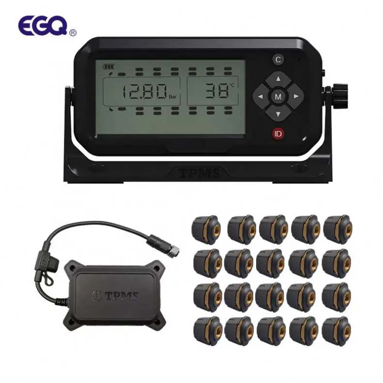

20-колесная цифровая система контроля давления в шинах (TPMS) с внешними датчиками для грузовиков и автобусов для шинных манометров