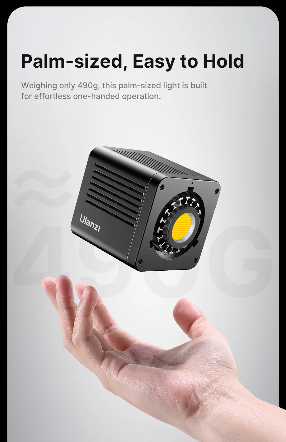 Description Picture 6 of itemUlanzi L023 40W Pro Video Light 3400mAh 2500-6500K Bi-color Photograph COB Led Video Light CRI 95+ for Outdoor Livestream