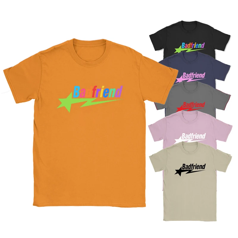 

Y2K T-shirt Hip Hop Letter Print Badfriend Cotton Unisex Top Men Women Summer Short Sleeve Crewneck Tee Luxury Brand Star Shirt