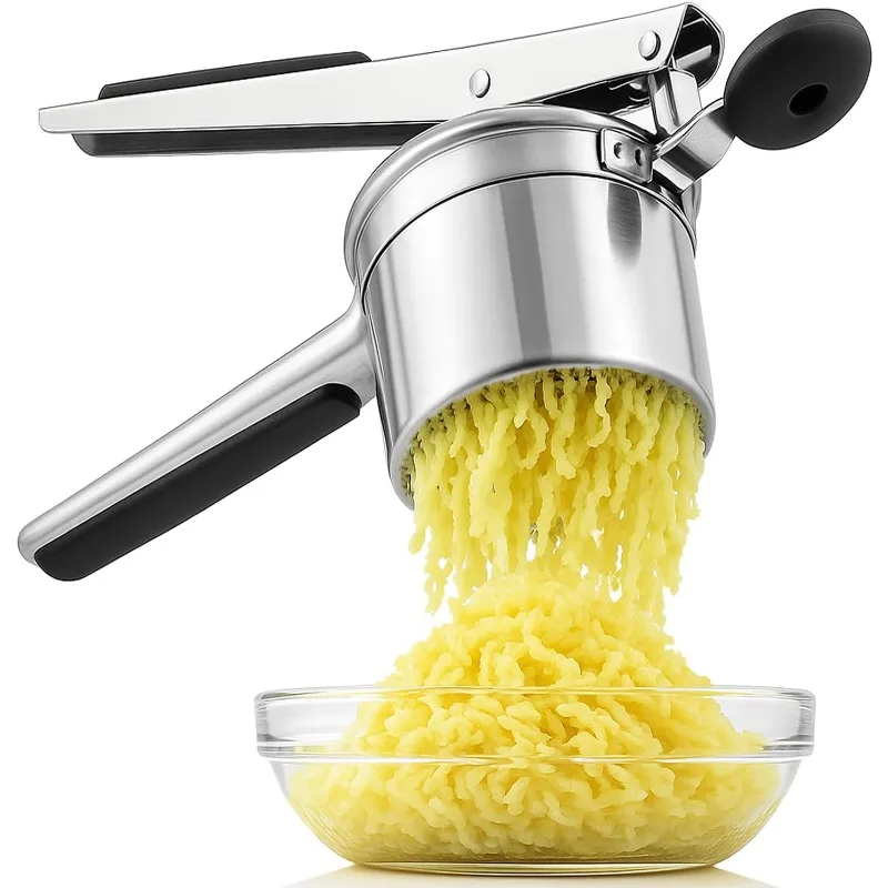 Large Potato Ricer, Heavy Duty Stainless Steel Potato Ricer and Masher, Press Mash Kitchen Gadget for Potatoes and Vegetables