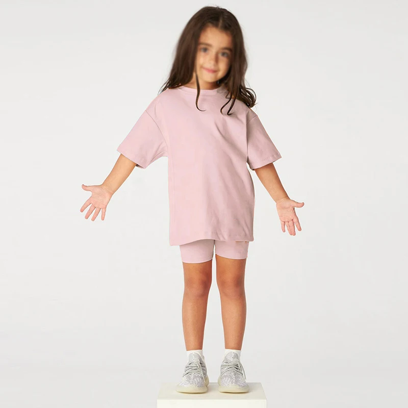2025 Kids Summer Leggings Sports Suit 2Pcs Solid Cotton Breathable Boy Girl Outfits Clothes For 9M-13T Children Sportswear Sets 4