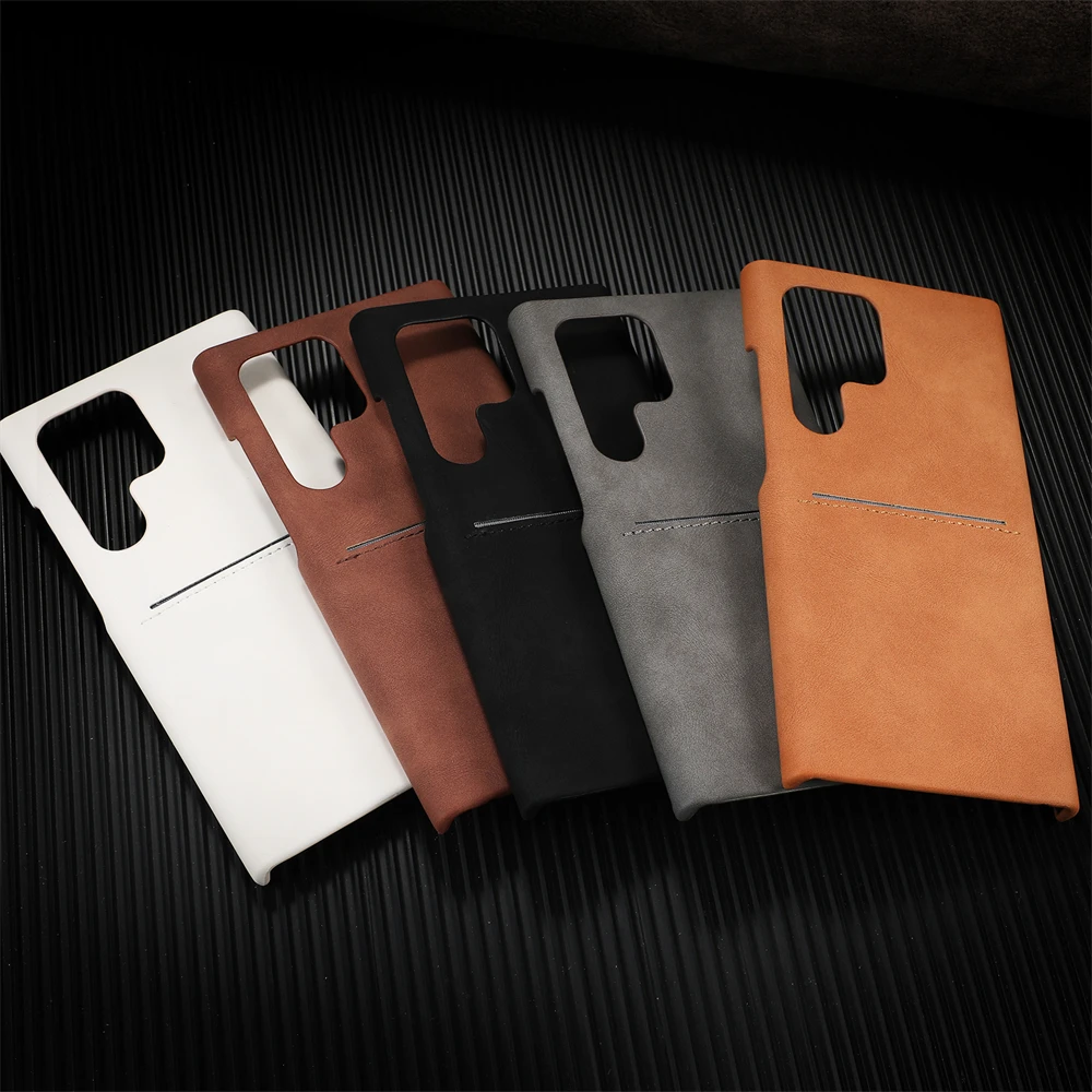 Retro Sheepskin Leather Card Slot Bumper Case with Matte Cover