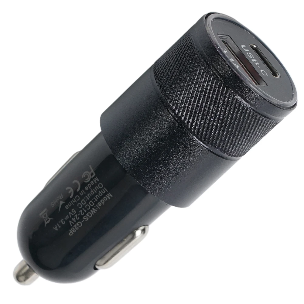 

65W Max Output U SB Car Charger - PD Compatible, U SB-A And U SB-C, Black Universal 65W PD Car Charger 65W U SB Power Delivery