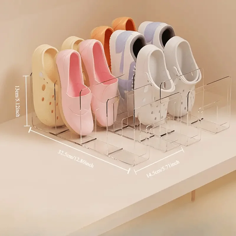 Acrylic shoe organizer 1pc 4 Compartment Transparent Shoe Rack Baby Storage Shelf for Various Room Types
