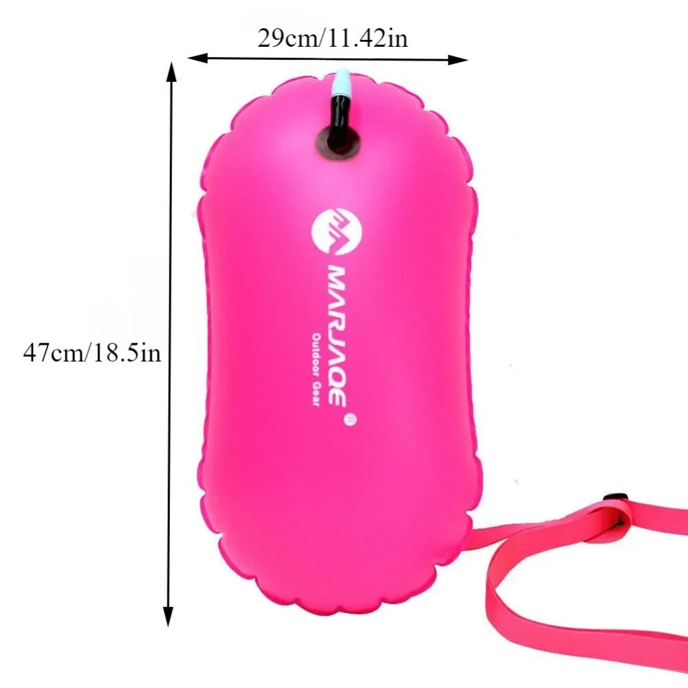 PVC Swimming Bucket Dry Bag 20L Inflatable Open Swimming Buoy Tow Floating Bag Waterproof Double AirBags Water Sport Safety Bags