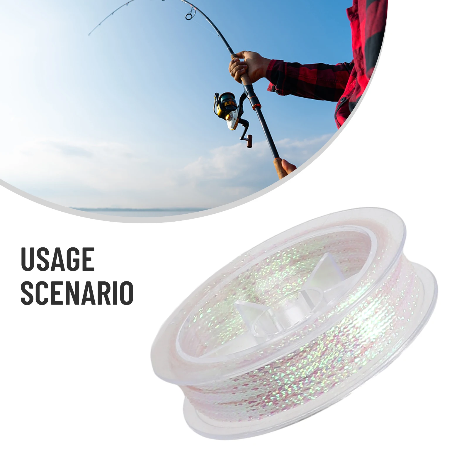 

1*binding Material Fly Tying Body For White Ice Wing Shrimp Fish Scale Flash Braided Material Fishing Accessories