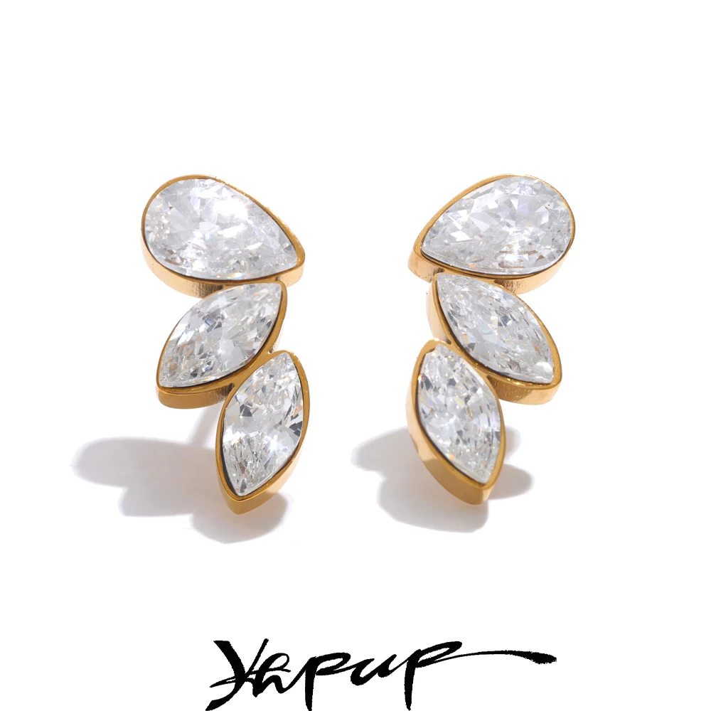 Yhpup Cubic Zirconia Stud Earrings Women