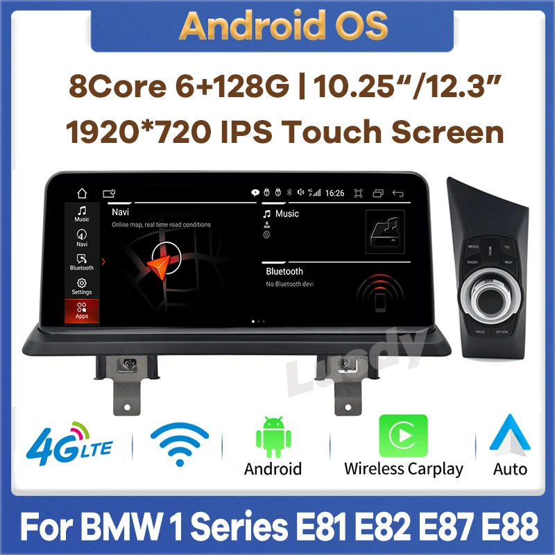 Lettore Video Per Auto Android Per Bmw Serie 1 E81 E82 E87 E88 Autoradio Stereo Gps Stereo Carplay Touch Screen Multimediale Bt Wifi