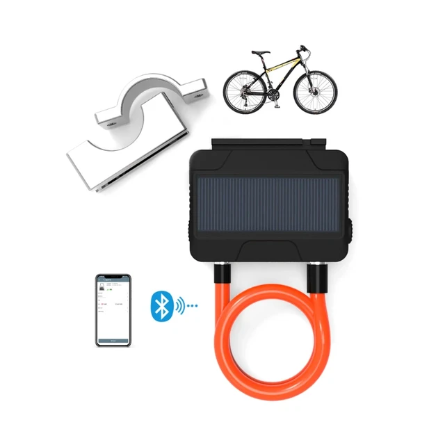 Cerradura de cadena Bluetooth, cerradura de cadena antirrobo inteligente  impermeable con control de aplicación iOS/Android para bicicleta,  motocicleta