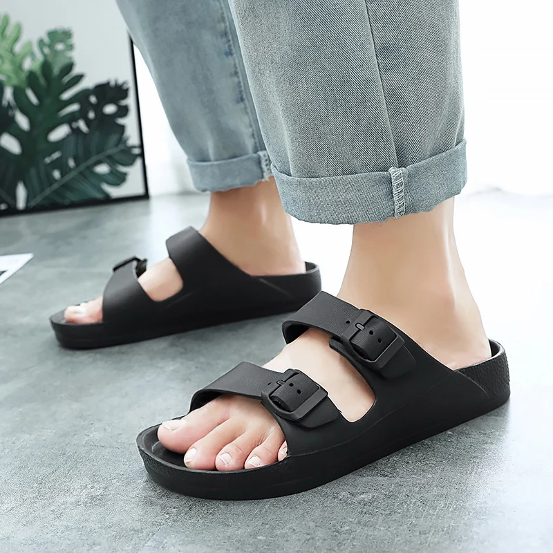 Sandals for Men and Women Footwear 2023 Fashion Buckle Soft Sole Beach Holiday Slippers for Women Sandale Femme Eté 2022 Luxe 2