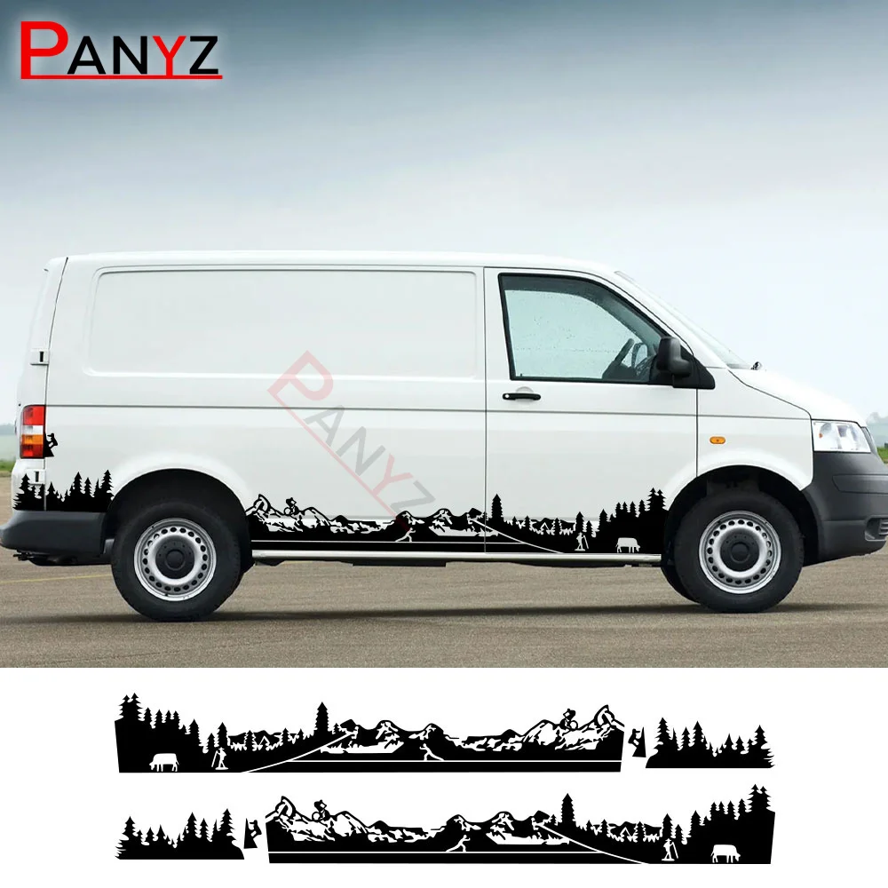 

2PCS Car Stickers For Volkswagen VW Transporter Bus T3 T4 T5 T6 Caravelle Multivan California Camper Van Vinyl Decal Accessories