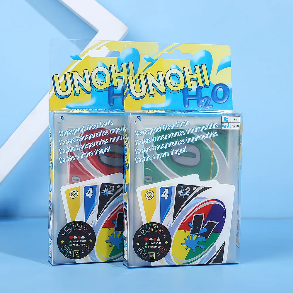 Card Games H2O Card Game Clear WaterProof Pressure Proof PVC Plastic Transparent Kids Toys Playing UNO Cards