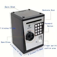 Fingerprint Bank Safe Box Money Boxes For Children Digital Coins Cash Saving Safe Deposit Mini ATM Machine Toys Kids Gift 2