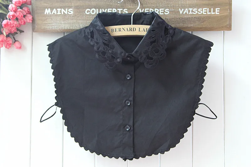 

Black White Fake Collar for Women Vintage Detachable Lapel False Collar Removable Half Shirts Decoration Clothes Accessories