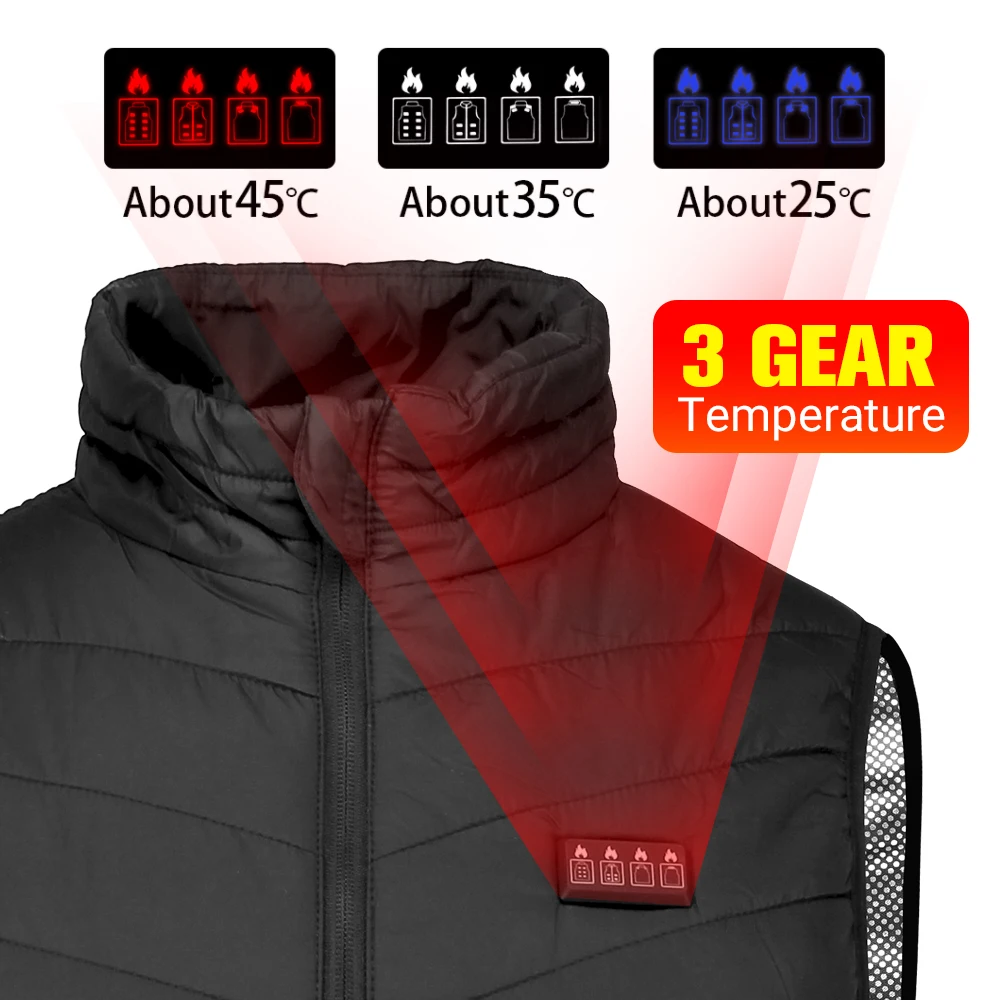 21 Areas Heated Vest Hunting Skiing Heated Jacket Men Cycling Frost Jacket USB Powered Winter Padded heated jacket