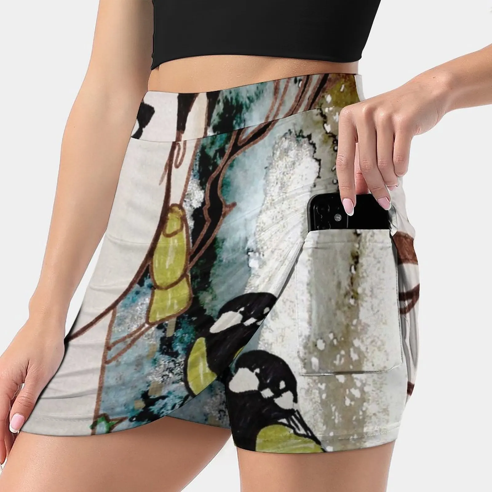 

Mexican Feminist Portrait Art Women's skirt With Hide Pocket Tennis Skirt Golf Skirts Badminton Skirts Running skirts Feminist
