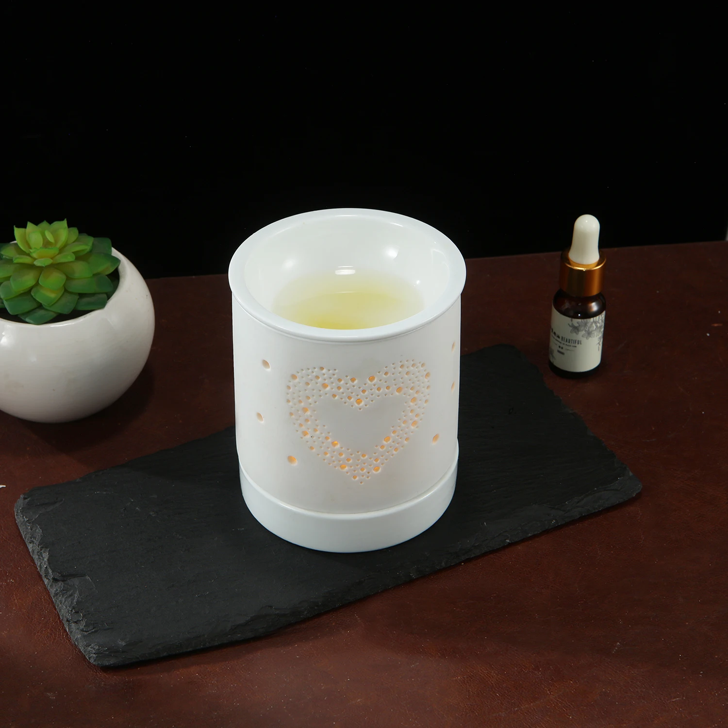 Keramik-Brenner für ätherische Öle, Teelichtkerze, Heizhalter, Diffusor für ätherische Öle, Weihrauchbrenner für Spa, Aromatherapie, Heimdeko – Detail 4
