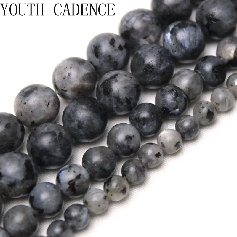 

Natural Stone Beads Matte Black Labradorite Round Loose Spacer Beads for Jewelry Making DIY Bracelet 15'' Strand 4/6/8/10mm