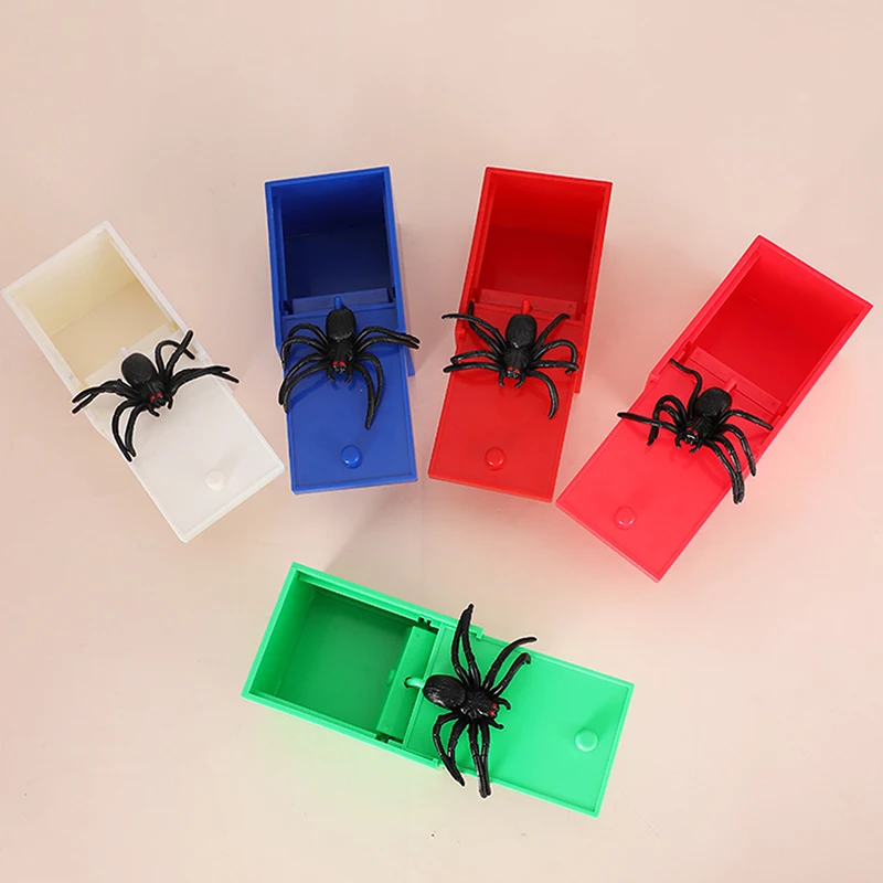 1Pc Prank Spider Scare Box Hidden In Case Funny Halloween Toy Scarebox Trick Joke Toys Gift
