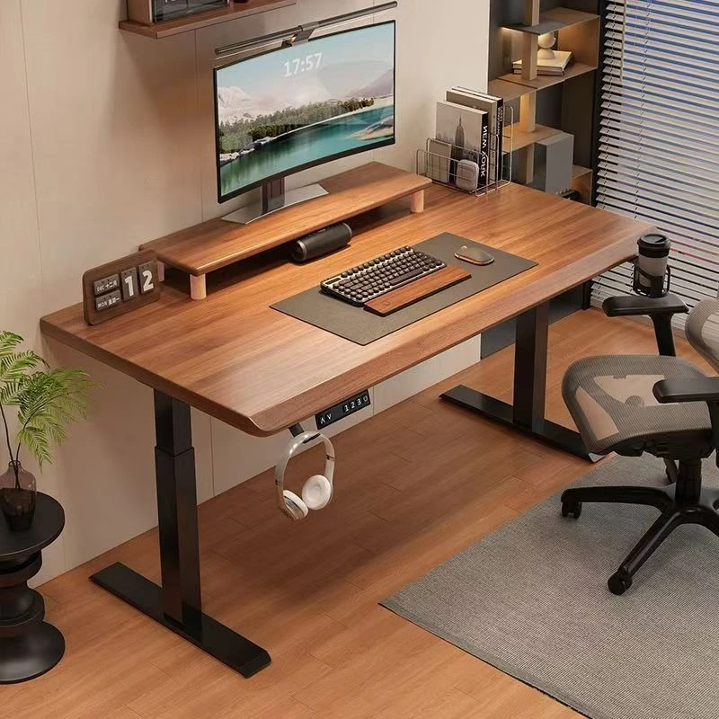 Solid Wood Electric Adjustable Computer Desk Home Office Study Table Gaming Smart Workstation Desk Writing Table Workstation